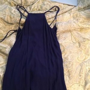 Navy blue dress with open back